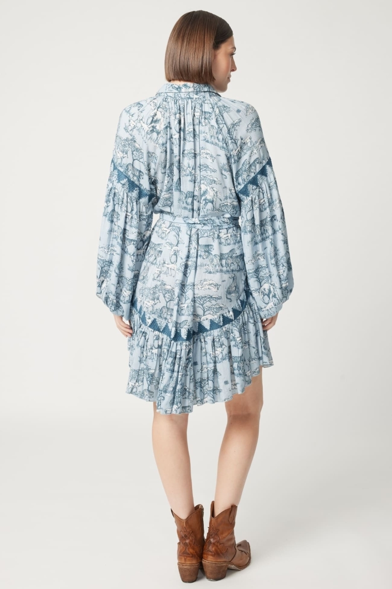 Robe courte Agathe - imprimé savane - Miss June Paris - 4