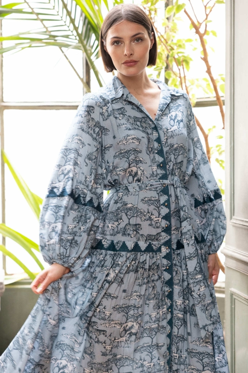 Vestido largo Lila - estampado sabana - Miss June Paris - 2