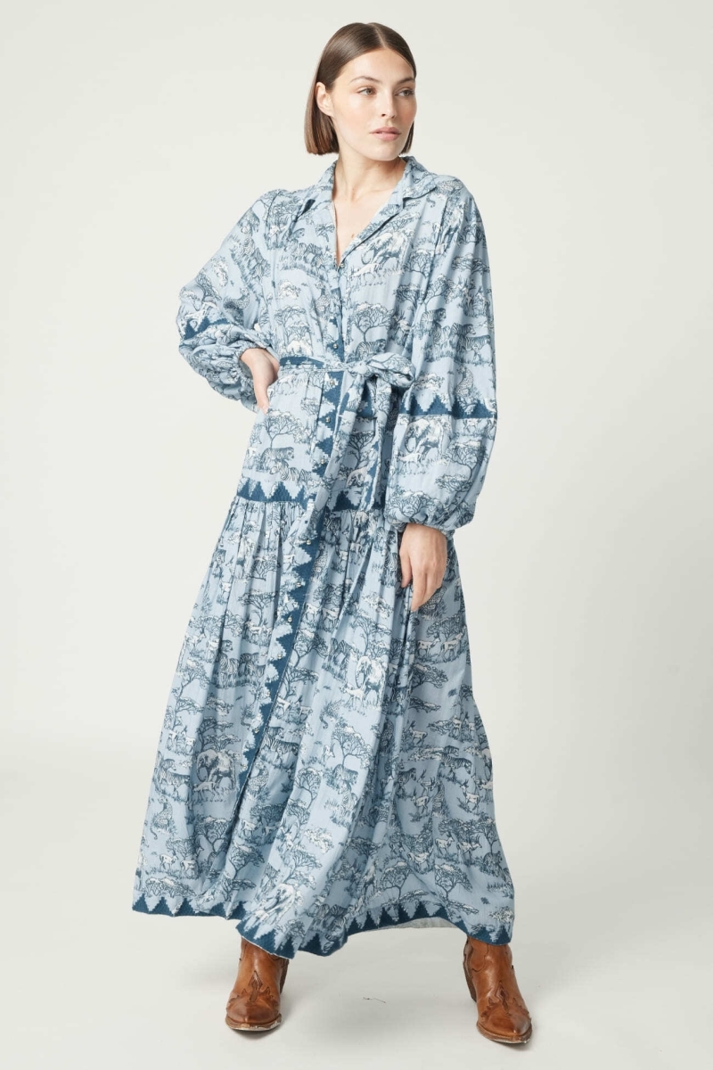 Robe longue Lila - imprimé savane - Miss June Paris - 3