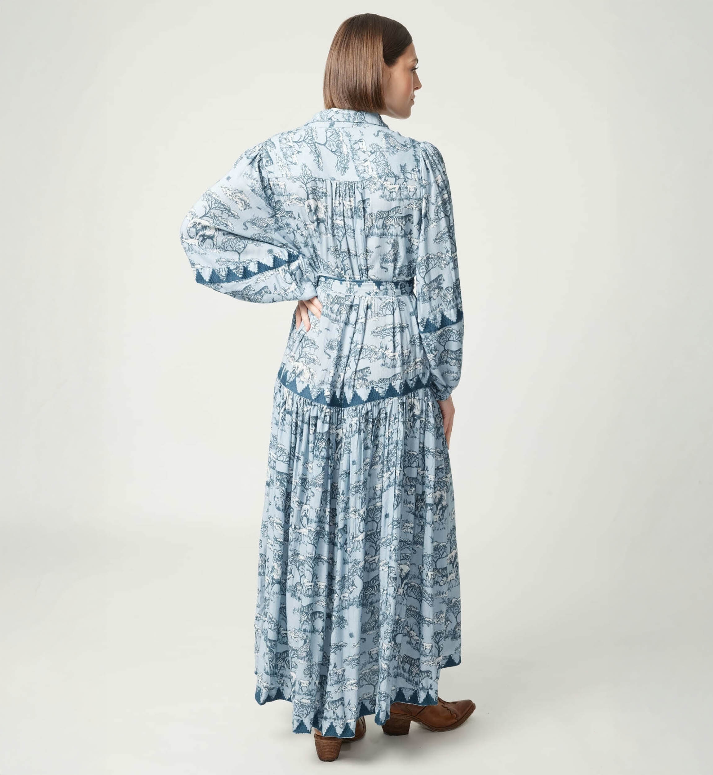 Lila long dress - savannah print - Miss June Paris - 4