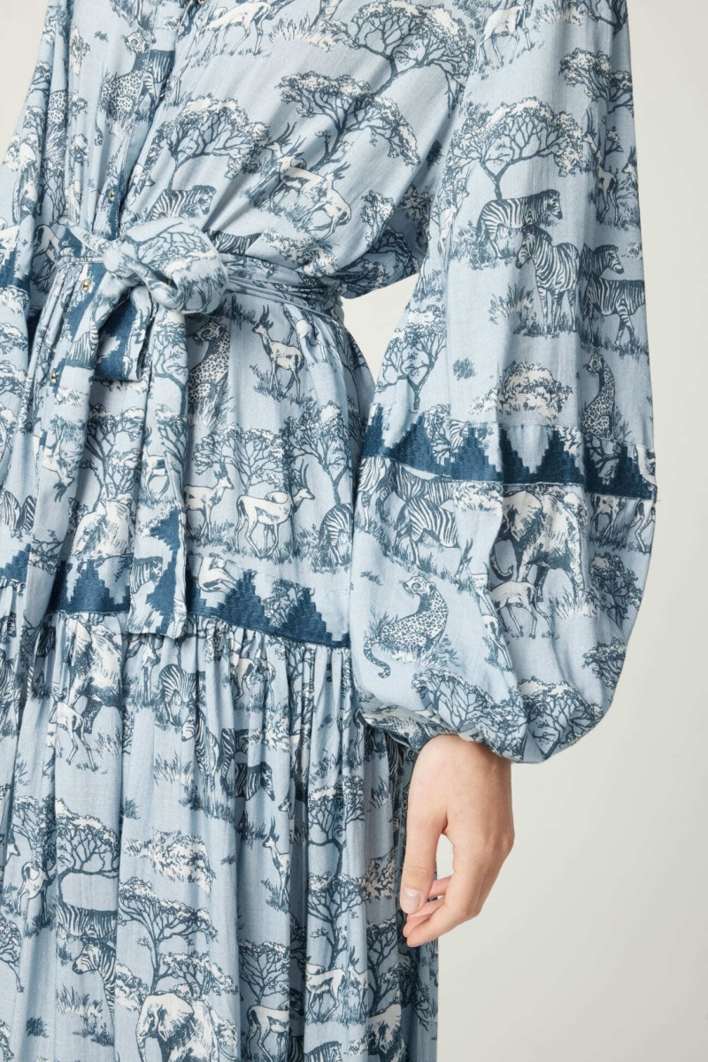 Vestido largo Lila - estampado sabana - Miss June Paris - 5