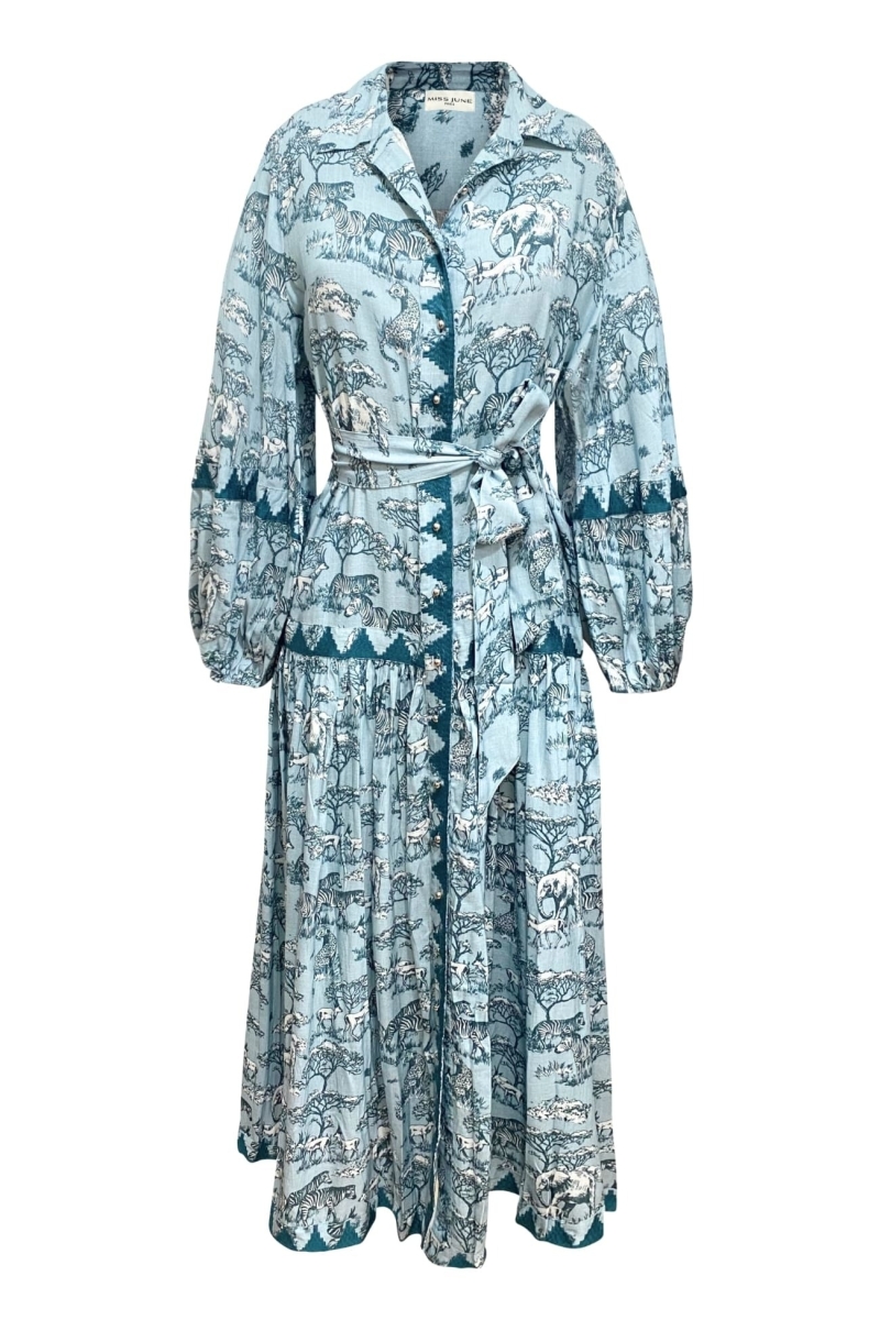 Vestido largo Lila - estampado sabana - Miss June Paris - 6