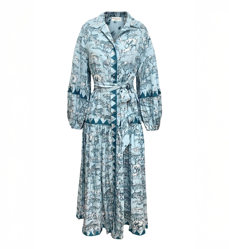 Robe longue Lila - imprimé savane - Miss June Paris - 6