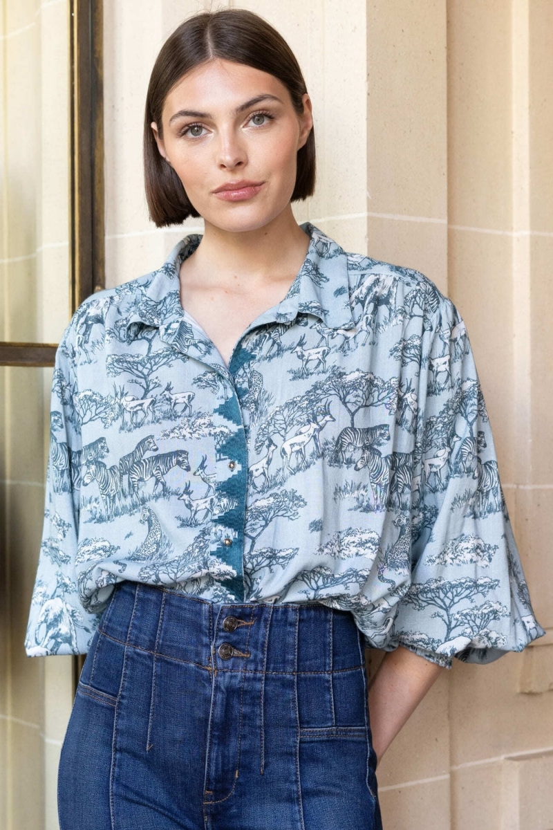 Chemise femme Maé imprimé savane - Miss June Paris - 3