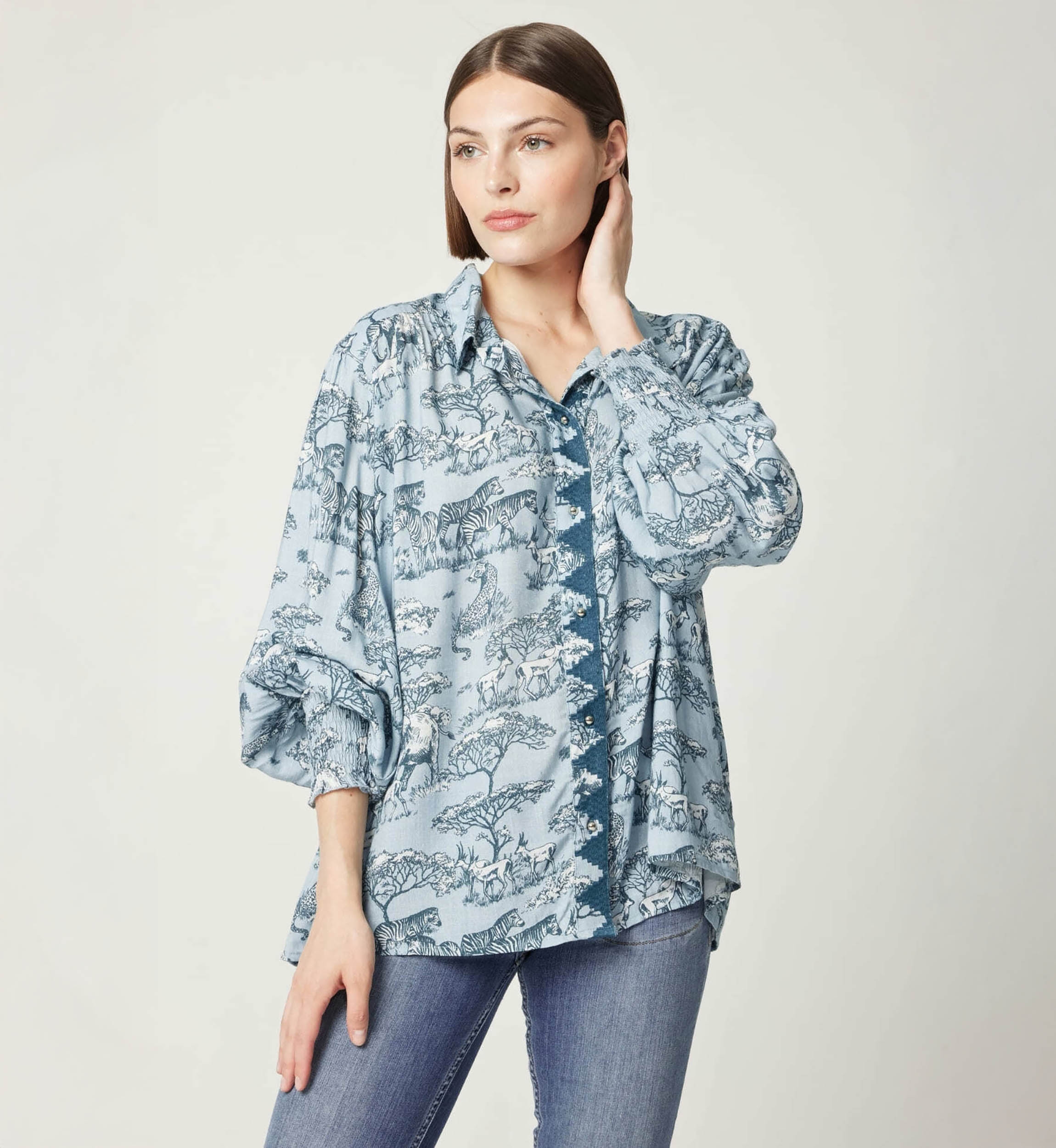 Camisa mujer Maé estampado sabana  - Miss June Paris - 4