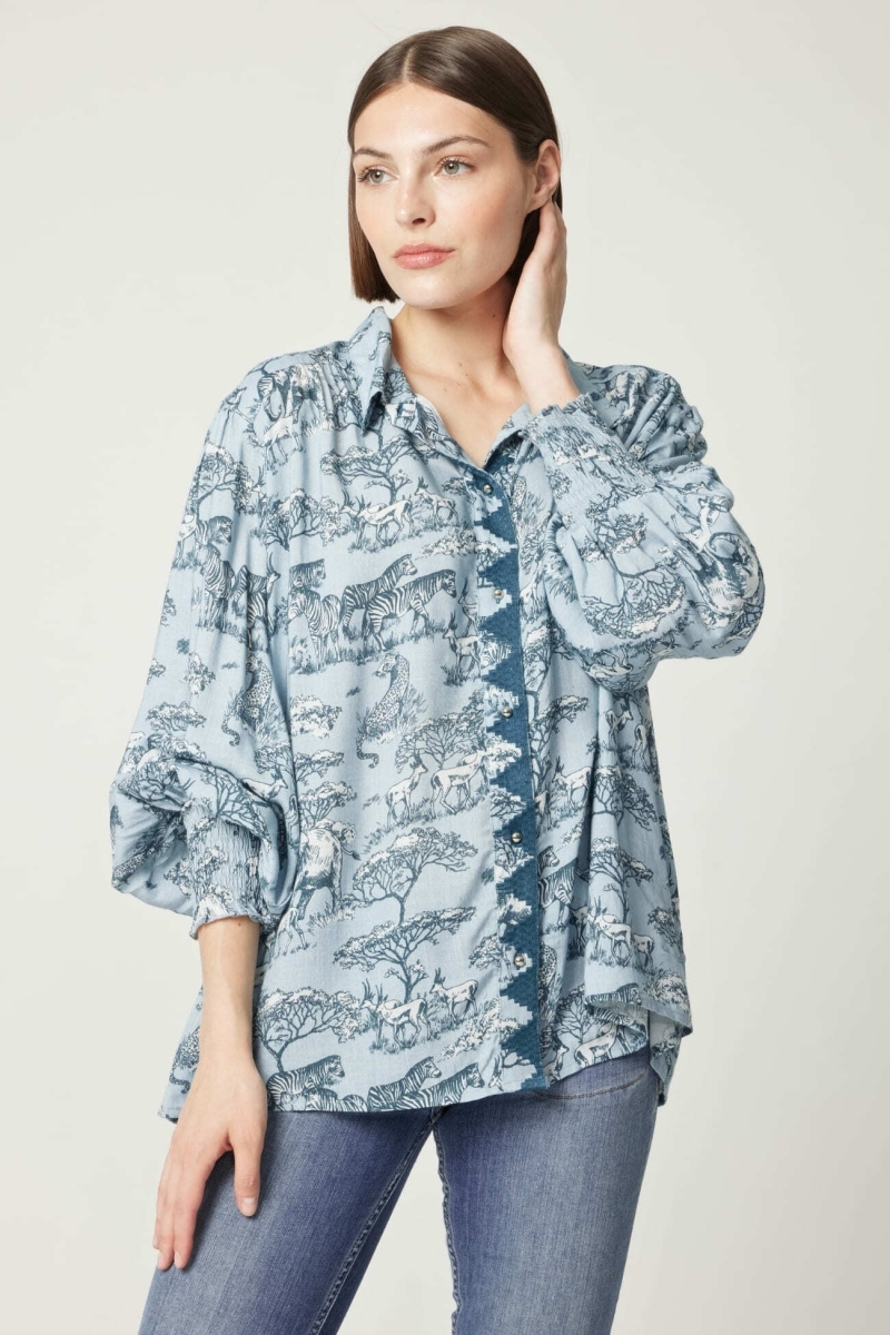 Camisa mujer Maé estampado sabana  - Miss June Paris - 4