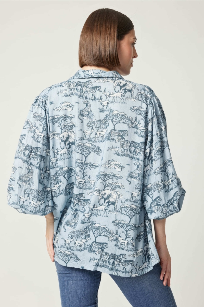 Maé women's savannah print shirt - Miss June Paris - 5