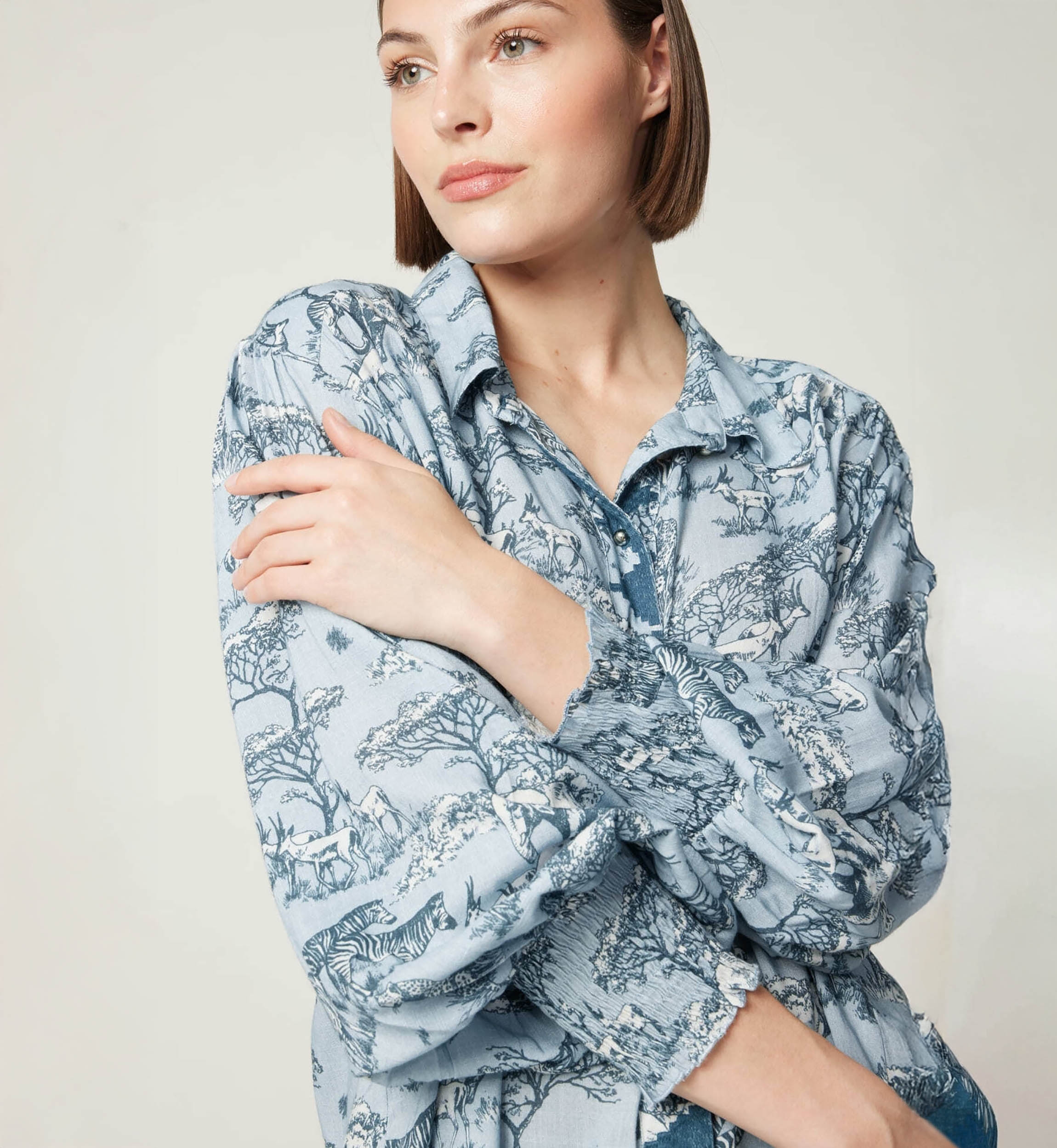 Chemise femme Maé imprimé savane - Miss June Paris - 1