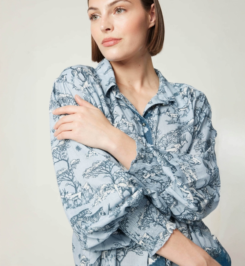 Chemise femme Maé imprimé savane - Miss June Paris - 1