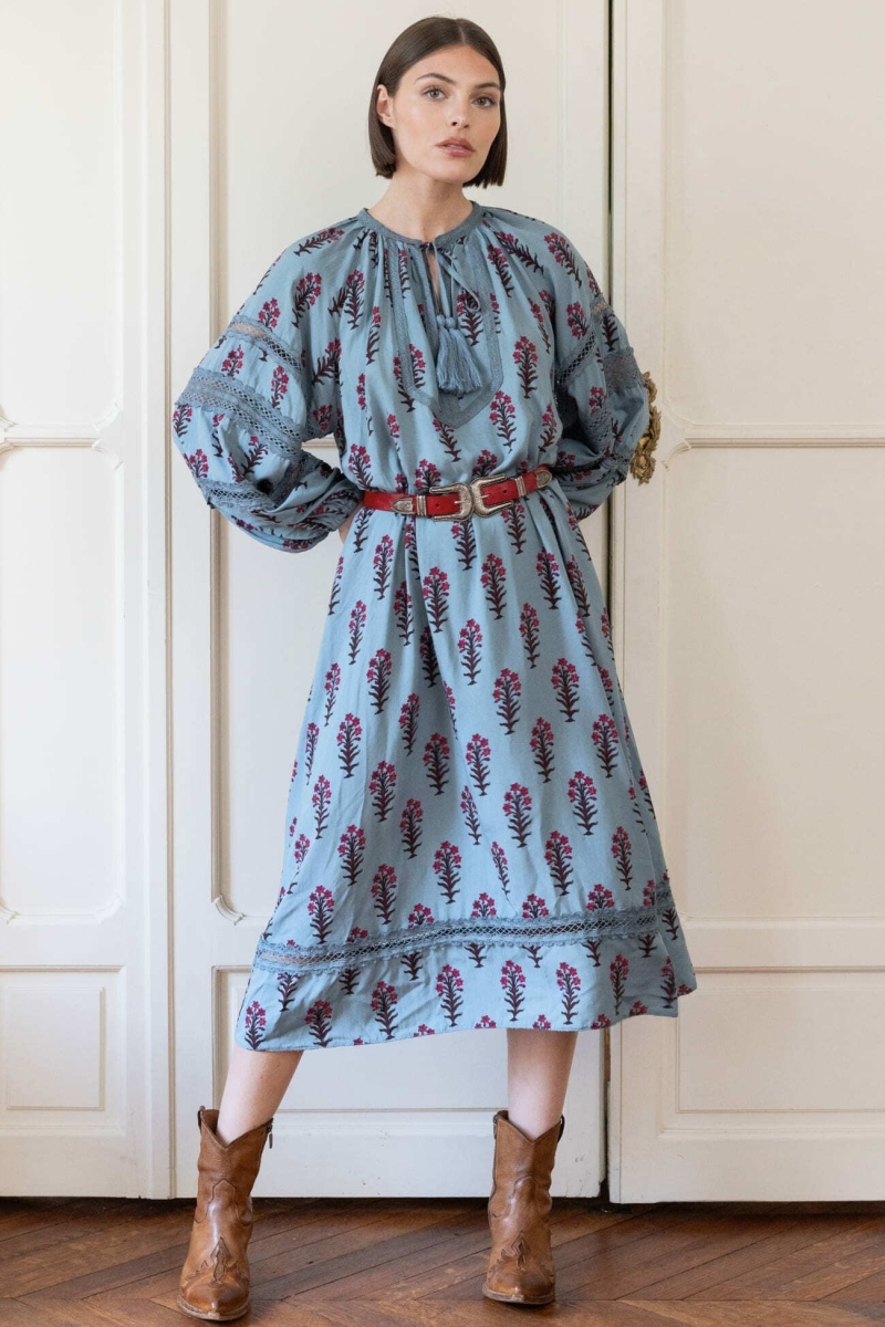 Robe Longue Ambre  - imprimé floral - Miss June Paris - 1