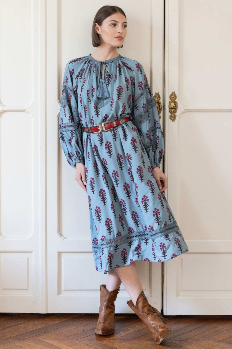 Robe Longue Ambre  - imprimé floral - Miss June Paris - 2