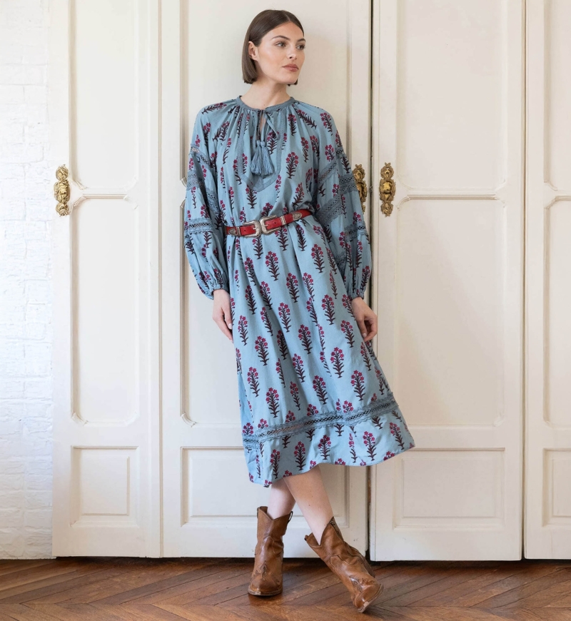 Robe Longue Ambre  - imprimé floral - Miss June Paris - 2