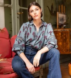 Chemise femme Hermine imprimé floral - Miss June Paris - 2