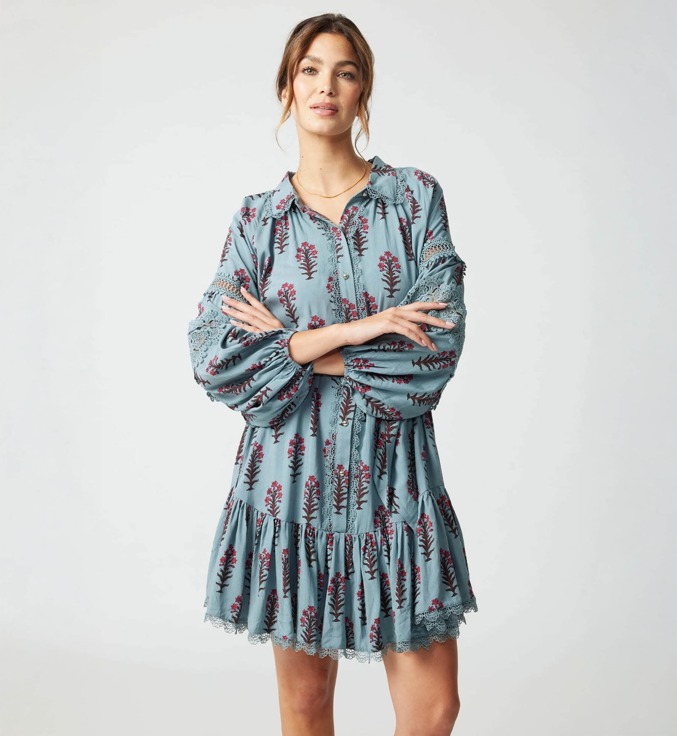 Robe Courte Salomé imprimé floral - Miss June Paris - 4