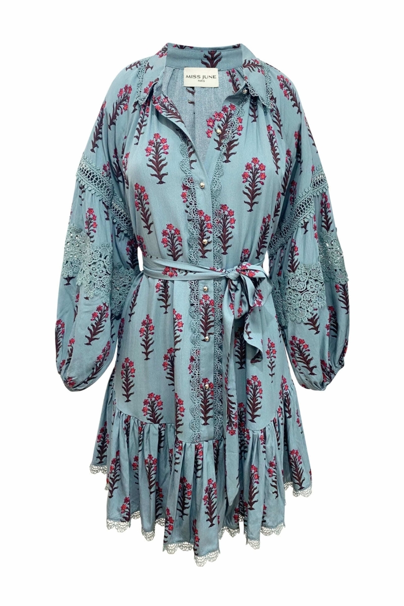 Robe Courte Salomé imprimé floral - Miss June Paris - 6