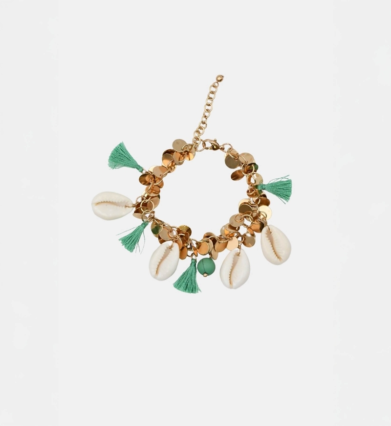 Aqua Bohemian turquoise costume bracelet SILK - Miss June