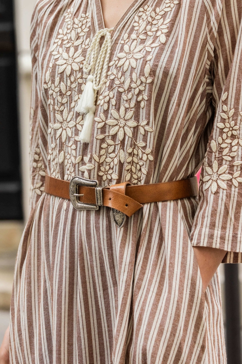 Riley Brown Leather Belt - Miss June Paris - 9