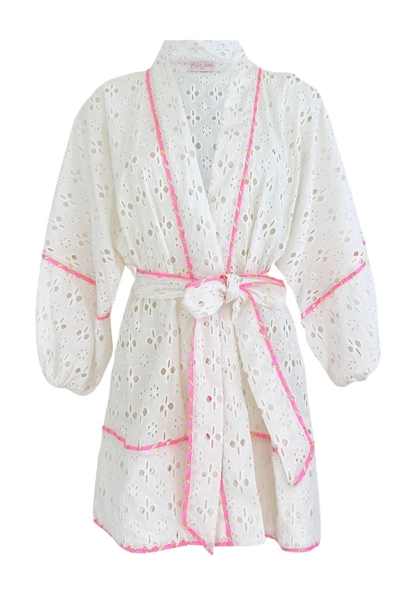 Kimono Corto Windy - Blanco Neón - Miss June Paris - 6