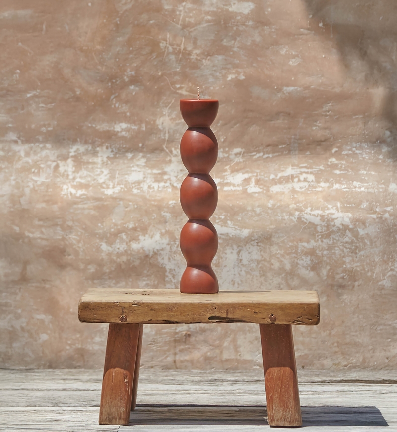 Bougie Summer In Lago Di Garda - orange - 30cm - Miss June Paris - 1