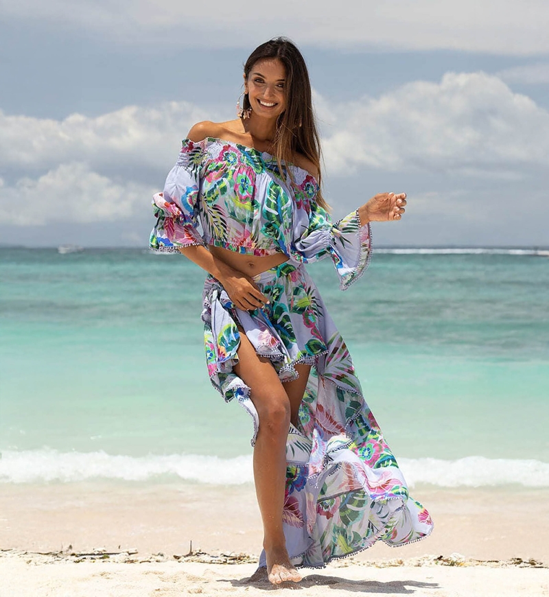 Asymmetrical Skirt Bloo - Blue - Miss June Paris - 1