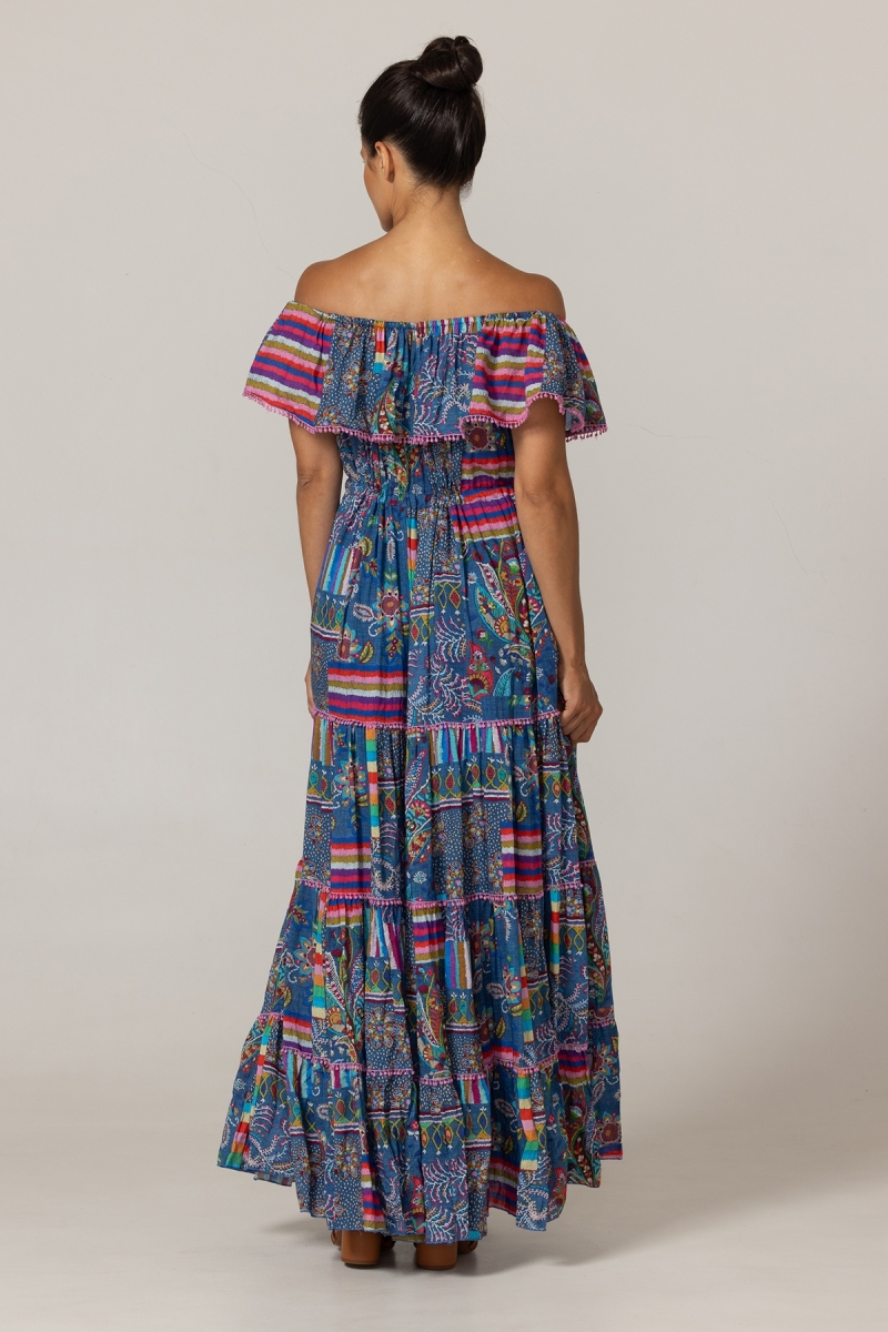Robe longue Ariana à épaules dénudées - 100% modal - Miss June Paris - 4