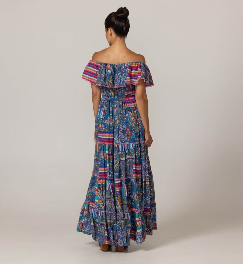 Robe longue Ariana à épaules dénudées - 100% modal - Miss June Paris - 4