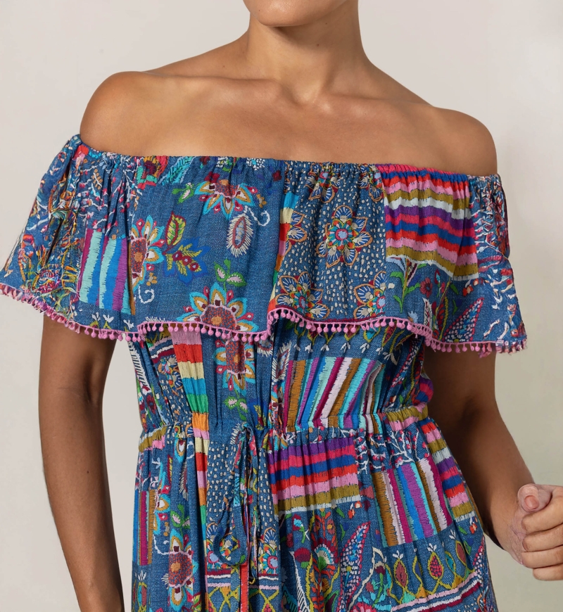 Vestido largo Ariana con hombros descubiertos - 100% modal - Miss June Paris - 5