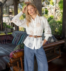 Farah Shirt - Starry Broderie Anglaise - 100% Cotton - Miss June Paris - 2