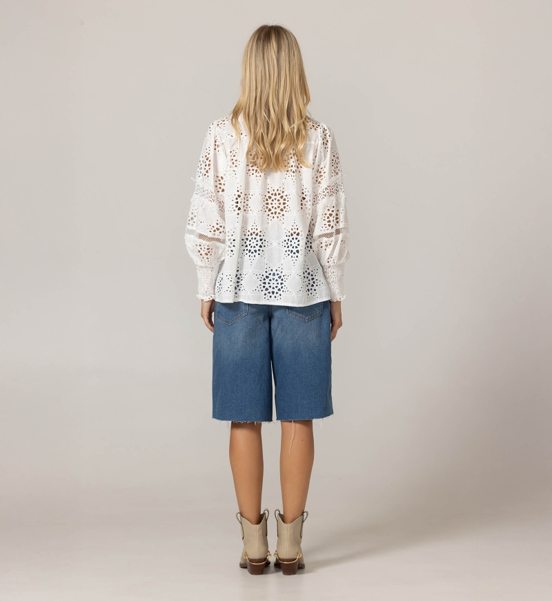 Farah Shirt - Starry Broderie Anglaise - 100% Cotton - Miss June Paris - 4