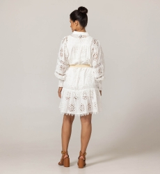 Vestido Corto Gia - Bordado Estrellado - 100% Algodón - Miss June París - 4