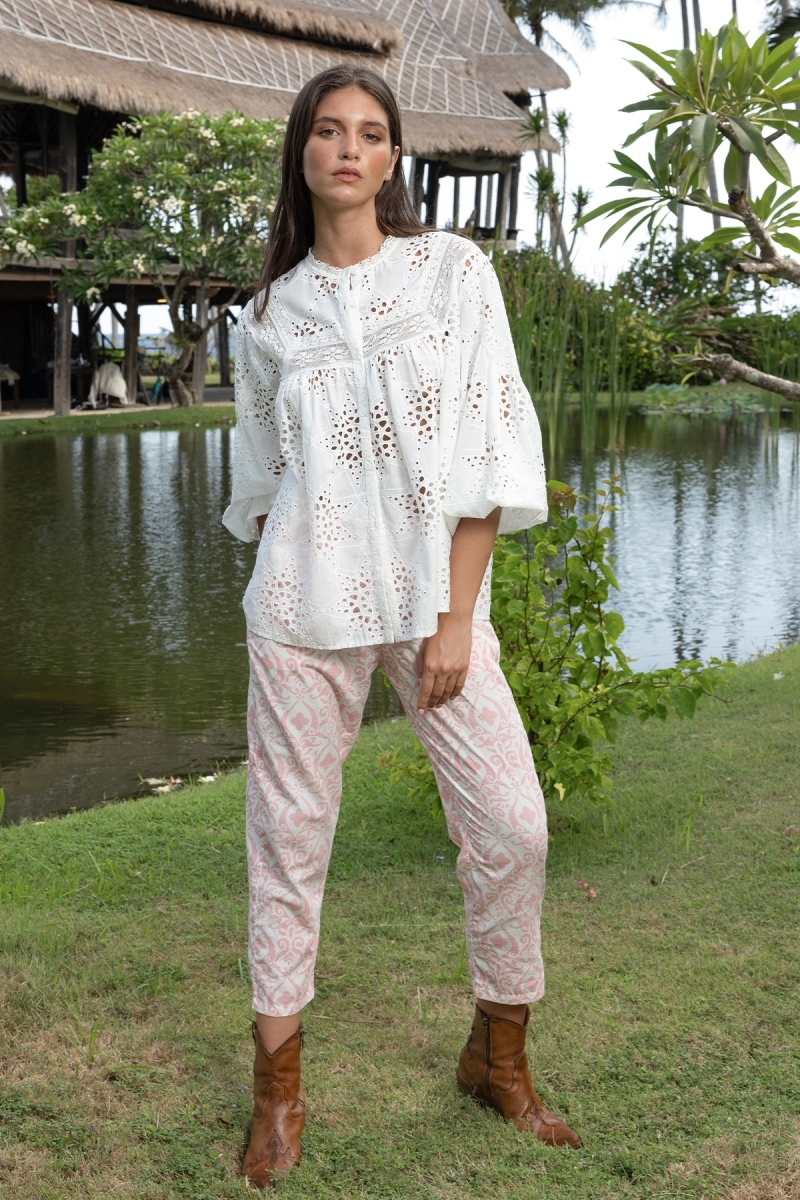 Chemise Hazal - Broderie anglaise - 100% coton - Miss June Paris - 2