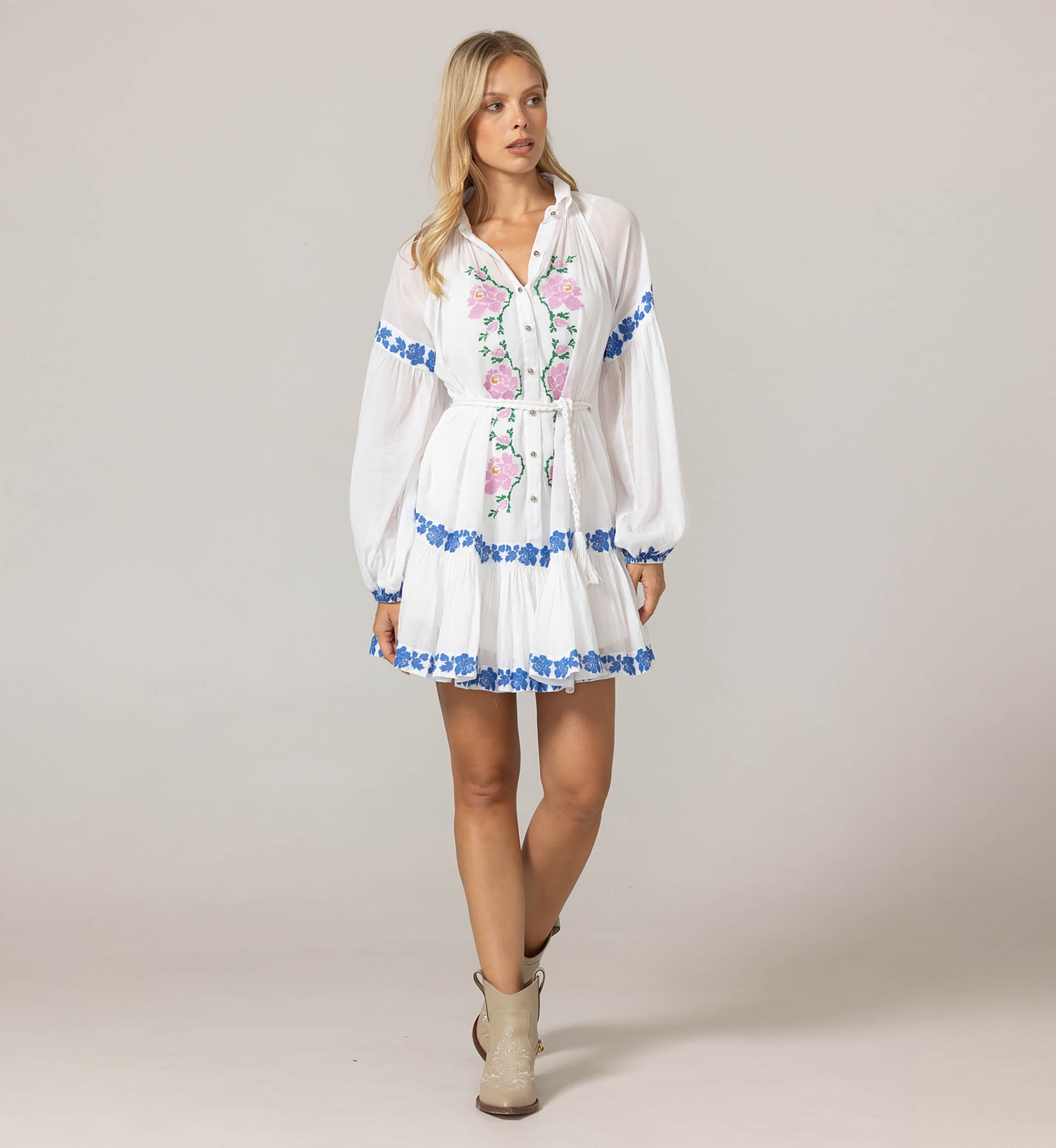 Robe courte Jodie - 100% voile de coton - Miss June Paris - 3