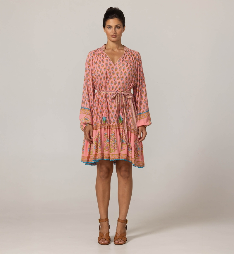 Robe courte Kaida - Motifs fleuris - 100% modal - Miss June Paris - 3