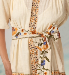 Risha short dress - Floral patterns - Matching belt - 100% cotton - Miss June Paris - 5