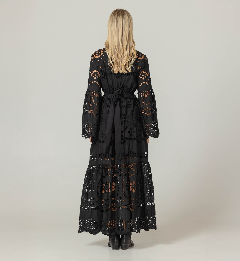 Long Dress Ruby - English Embroidery - 100% Cotton - Miss June Paris - 4