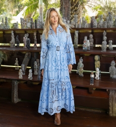 Vestido Largo Ruby - Bordado Inglés - 100% Algodón - Miss June Paris - 7