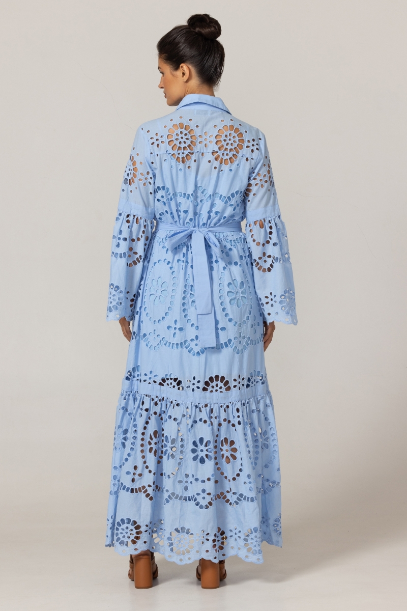 Robe Longue Ruby - Broderie anglaise - 100% coton - Miss June Paris - 9