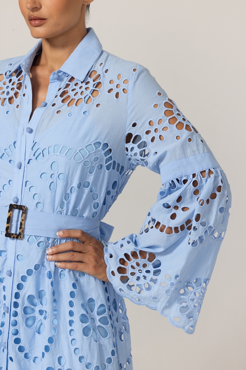 Robe Longue Ruby - Broderie anglaise - 100% coton - Miss June Paris - 10