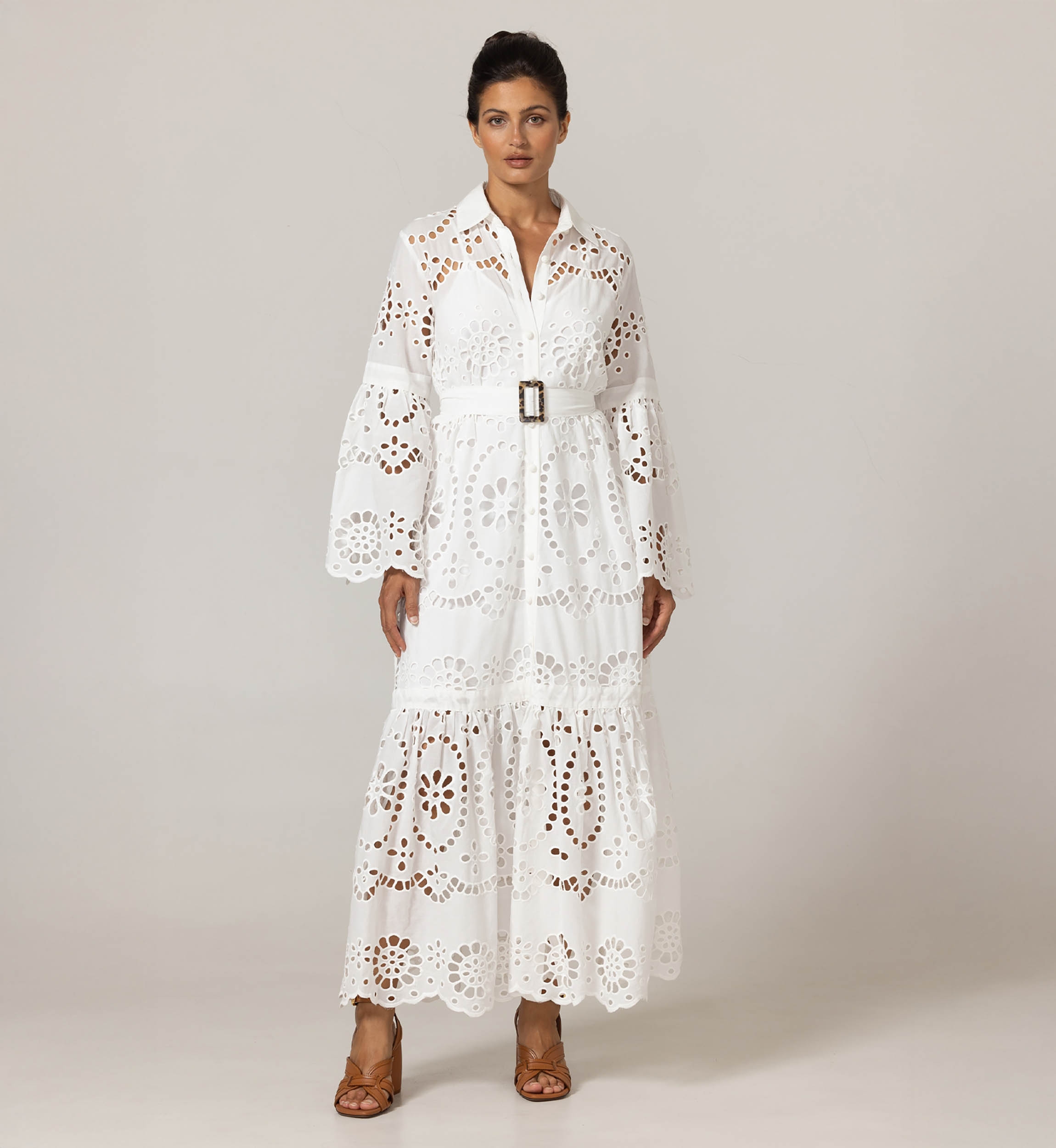 Robe Longue Ruby - Broderie anglaise - 100% coton - Miss June Paris - 13