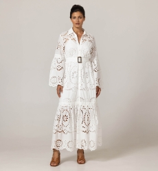 Robe Longue Ruby - Broderie anglaise - 100% coton - Miss June Paris - 13