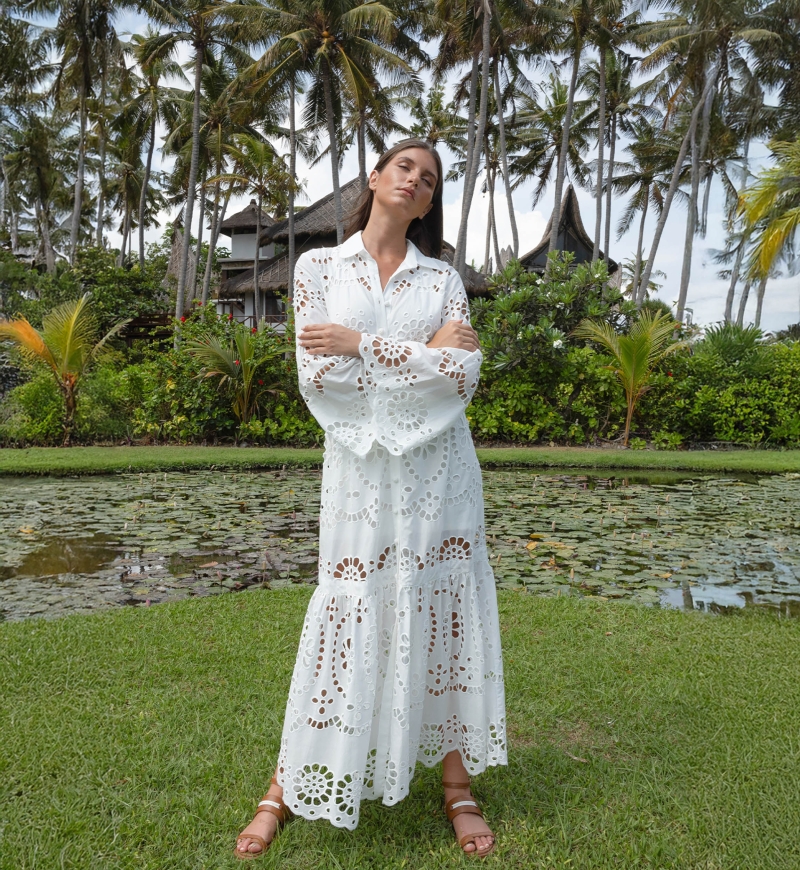 Robe Longue Ruby - Broderie anglaise - 100% coton - Miss June Paris - 12