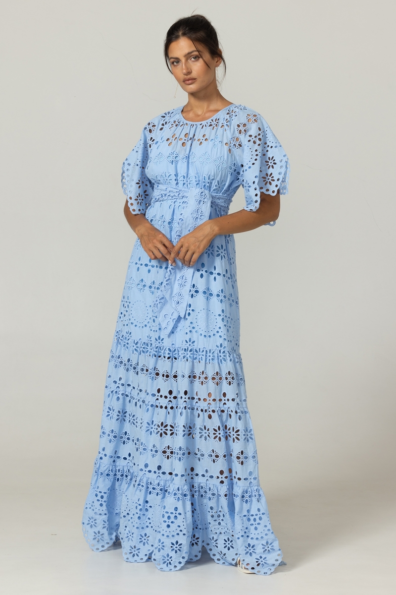 Vestido Largo Sable - Bordado Inglés - 100% Algodón - Miss June Paris - 3
