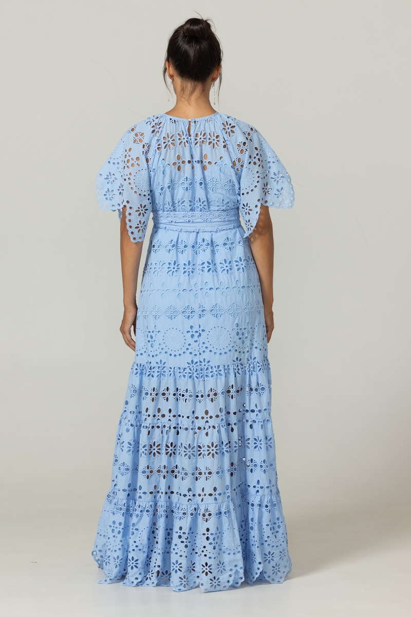 Vestido Largo Sable - Bordado Inglés - 100% Algodón - Miss June Paris - 4
