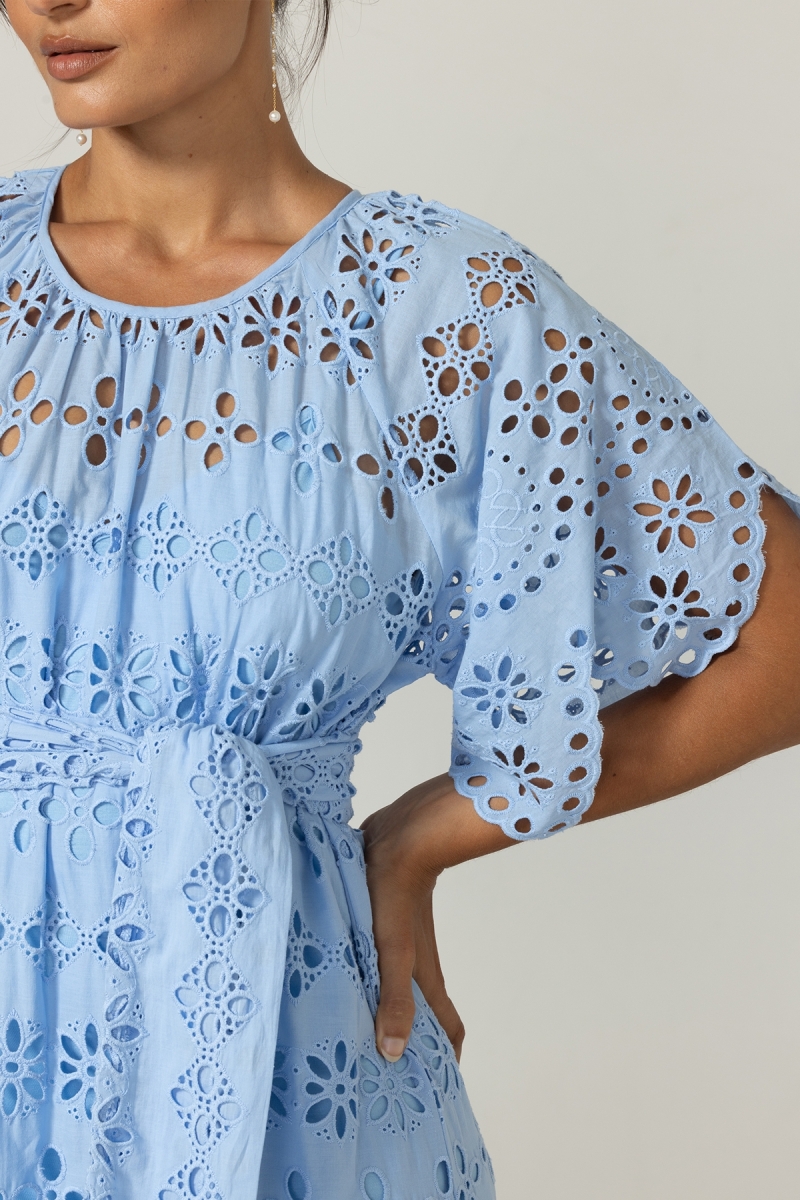 Robe Longue Sable - Broderie anglaise - 100% coton - Miss June Paris - 5