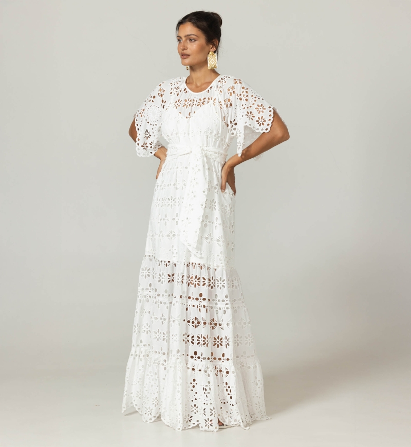 Robe Longue Sable - Broderie anglaise - 100% coton - Miss June Paris - 8