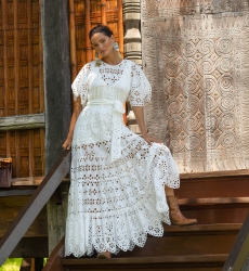 Robe Longue Sable - Broderie anglaise - 100% coton - Miss June Paris - 7