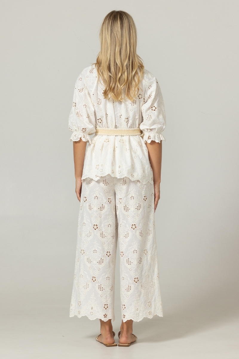 Chemise Serena - Broderie anglaise - 100% coton - Miss June Paris - 4