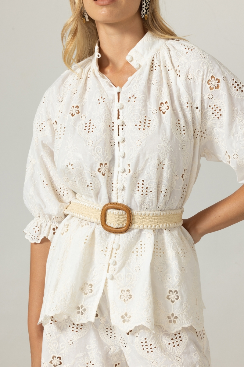 Camisa Serena - Bordado Inglés - 100% Algodón - Miss June Paris - 1