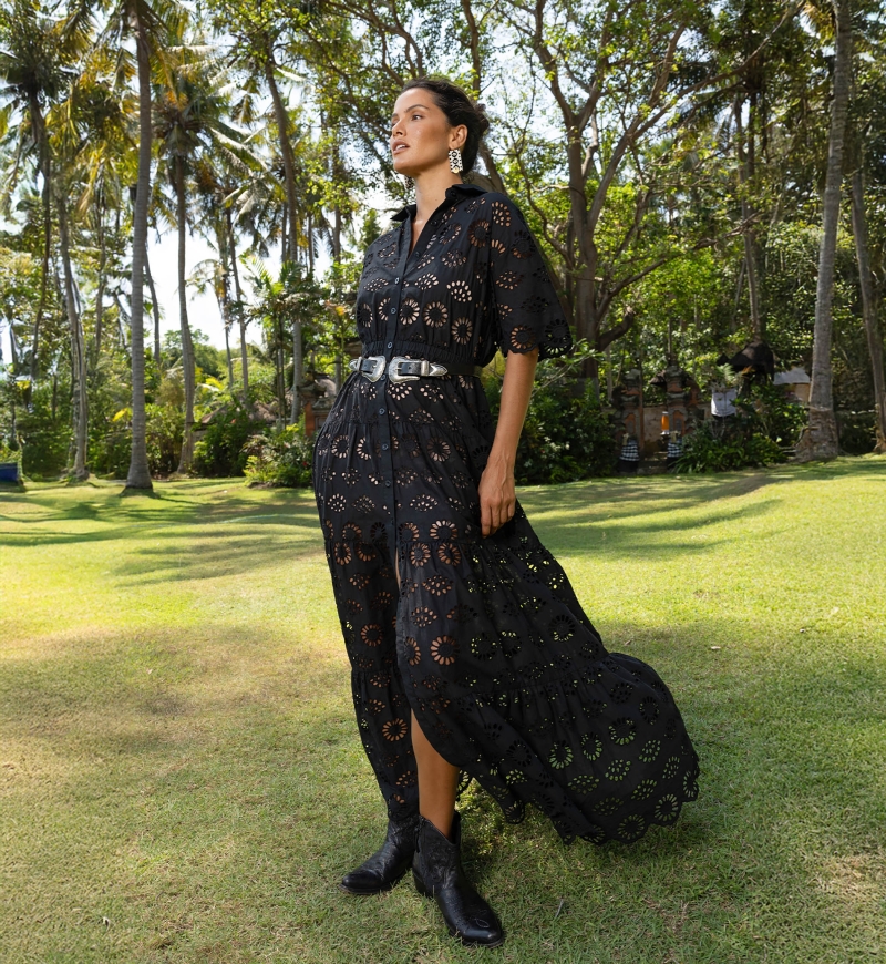 Robe Longue Gardenia - Broderie anglaise - 100% coton - Miss June Paris - 7