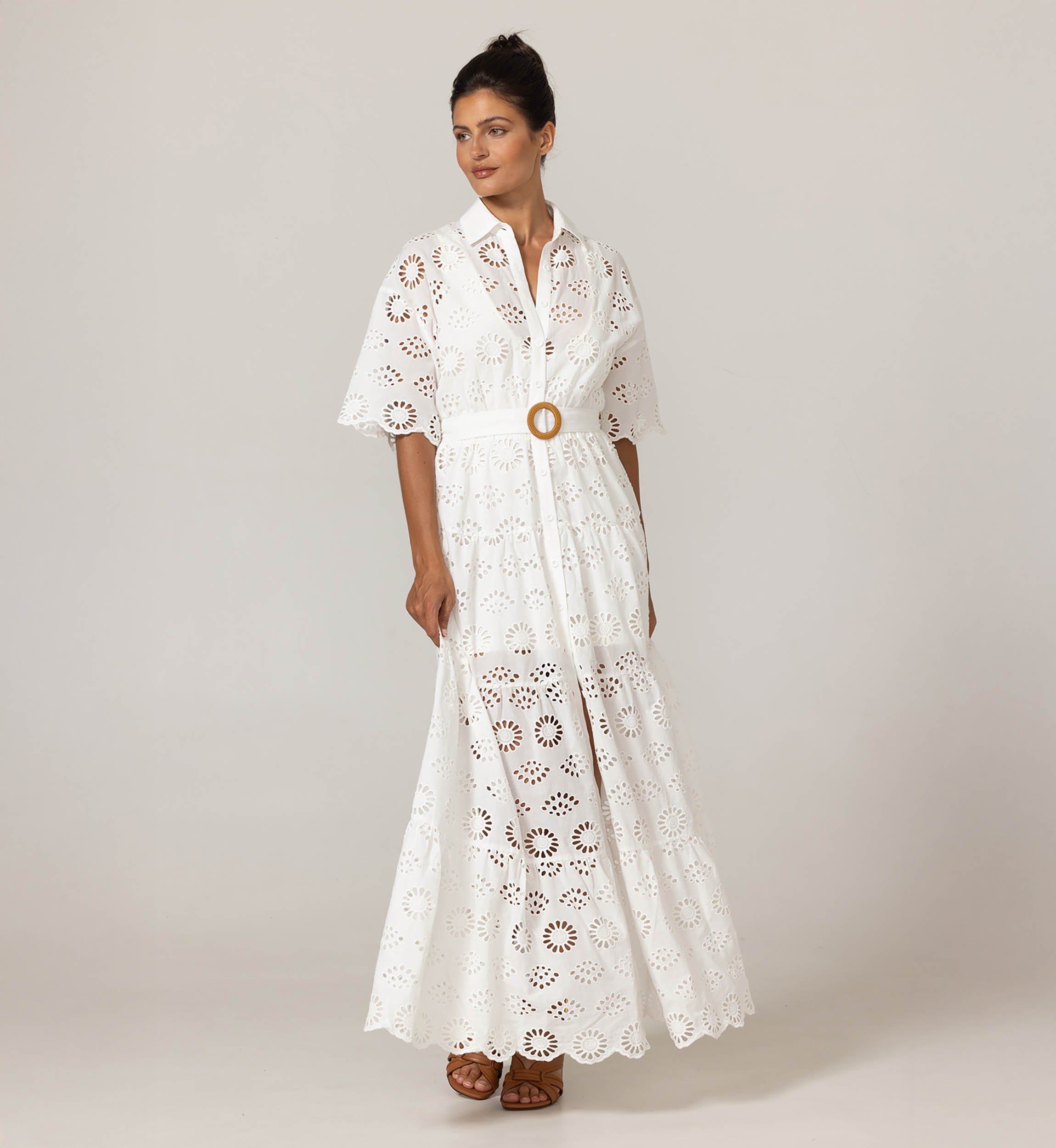 Robe Longue Gardenia - Broderie anglaise - 100% coton - Miss June Paris - 3